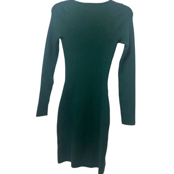 Abercrombie & Fitch Green V-Neck Long Sleeve Bodycon Dress - Picture 2 of 9